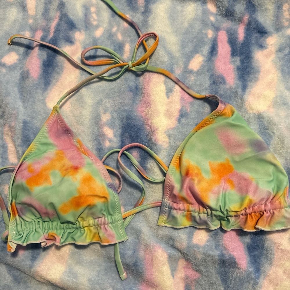 Colorful Tie-Dye Bikini Top